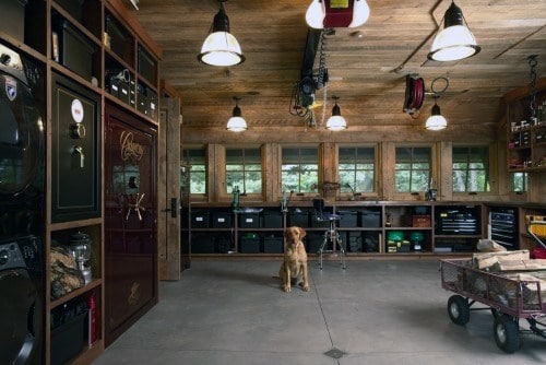 wood log cabin garage