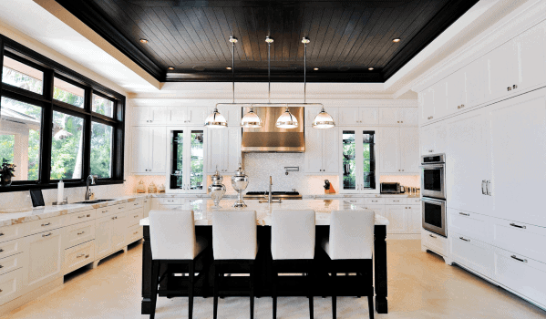 Black Wood Planks Interior Designs Kitchen Ceilings